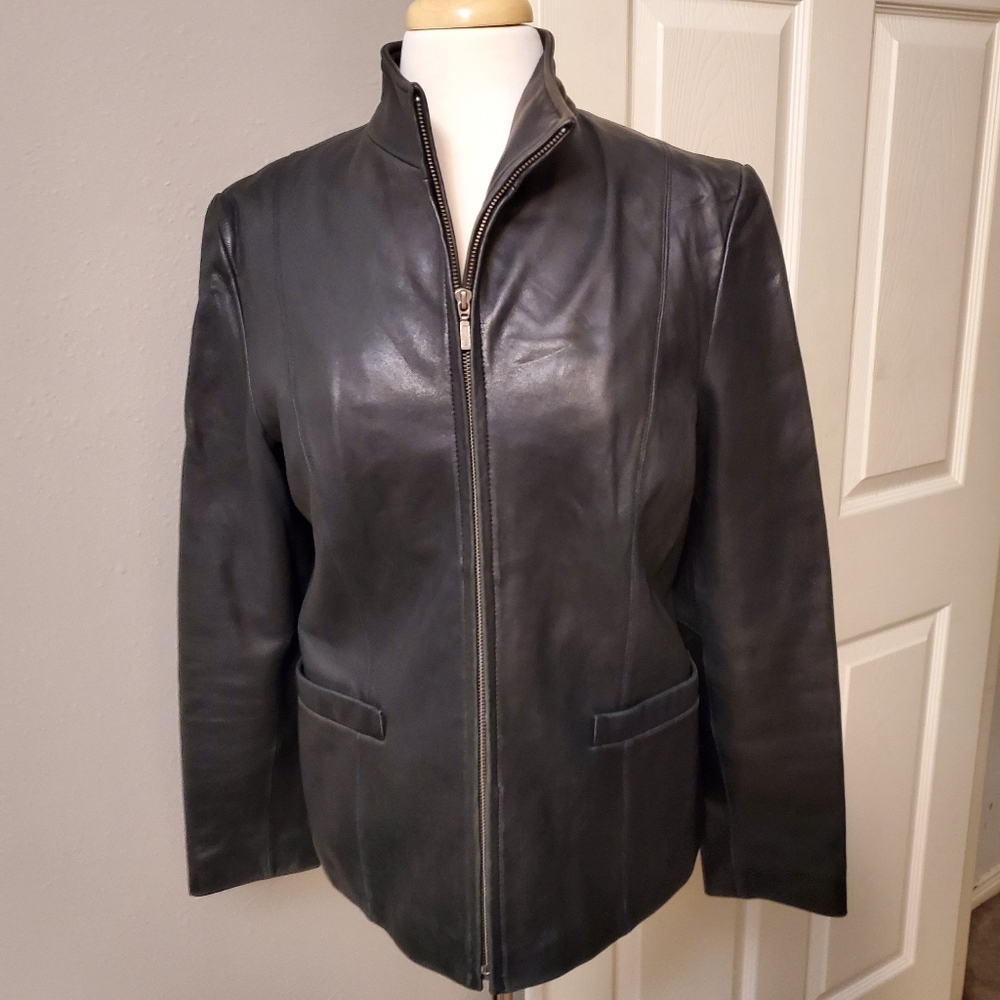 Super Soft 100% Leather Black Jacket EUC